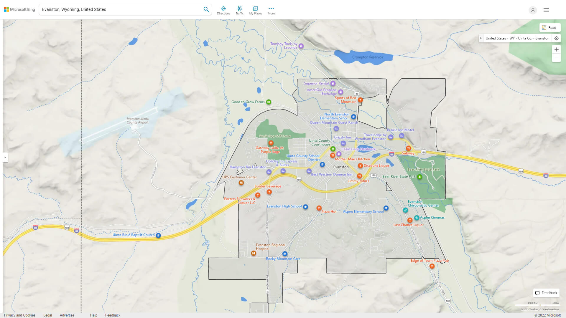 Evanston Detailed Map